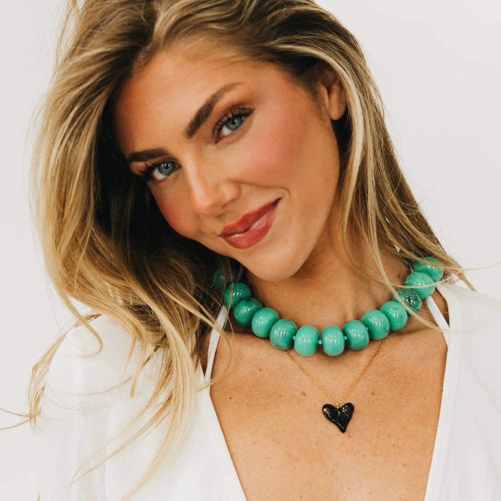 Jan Resin Heart Waterproof Necklace, available in 2 colors
