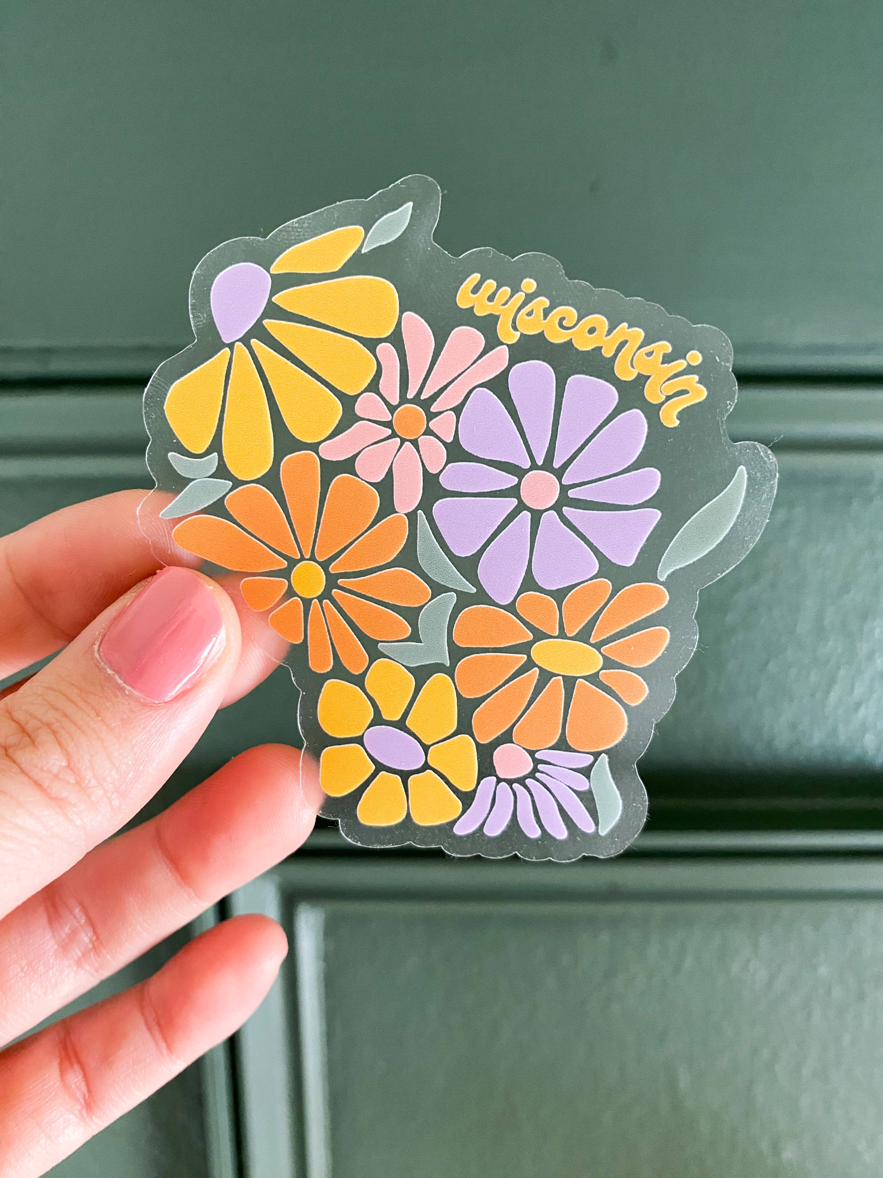 Mod Floral Clear WI Sticker