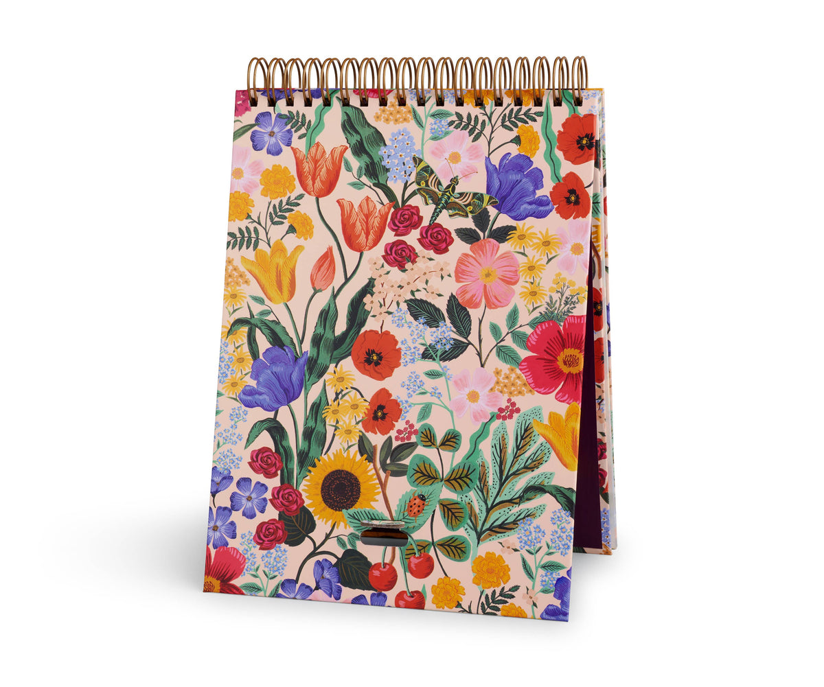 Rifle Paper Co. Blossom weekly desktop planner, detail view