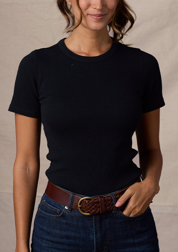 The Normal Brand rib tee, black colorway