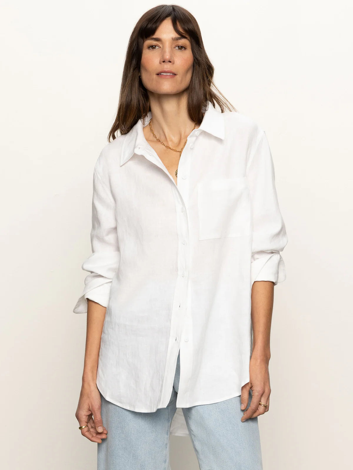 Relaxed Linen Shirt, White