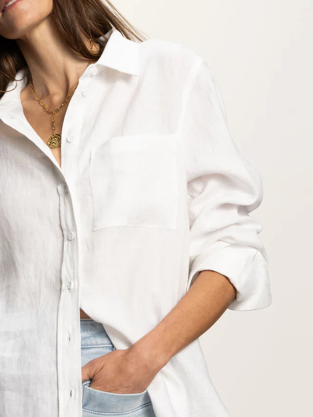 Relaxed Linen Shirt, White