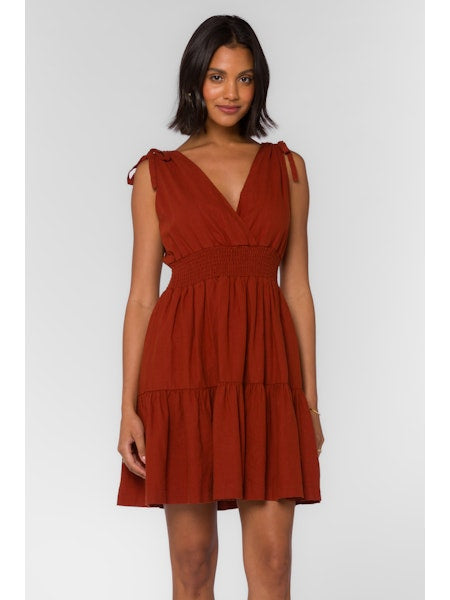 Charla Dress, Henna Brown