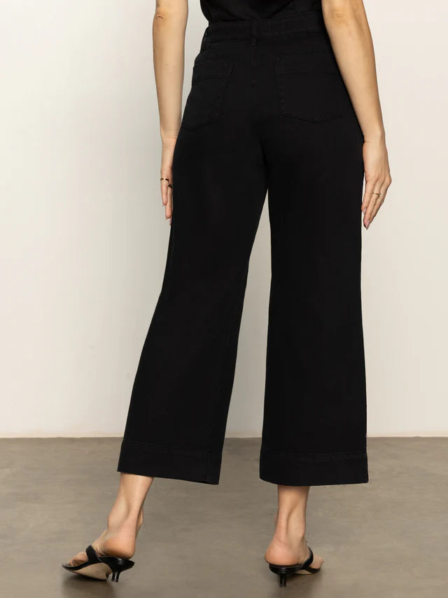 Soft Marine Wide leg Crop, Black