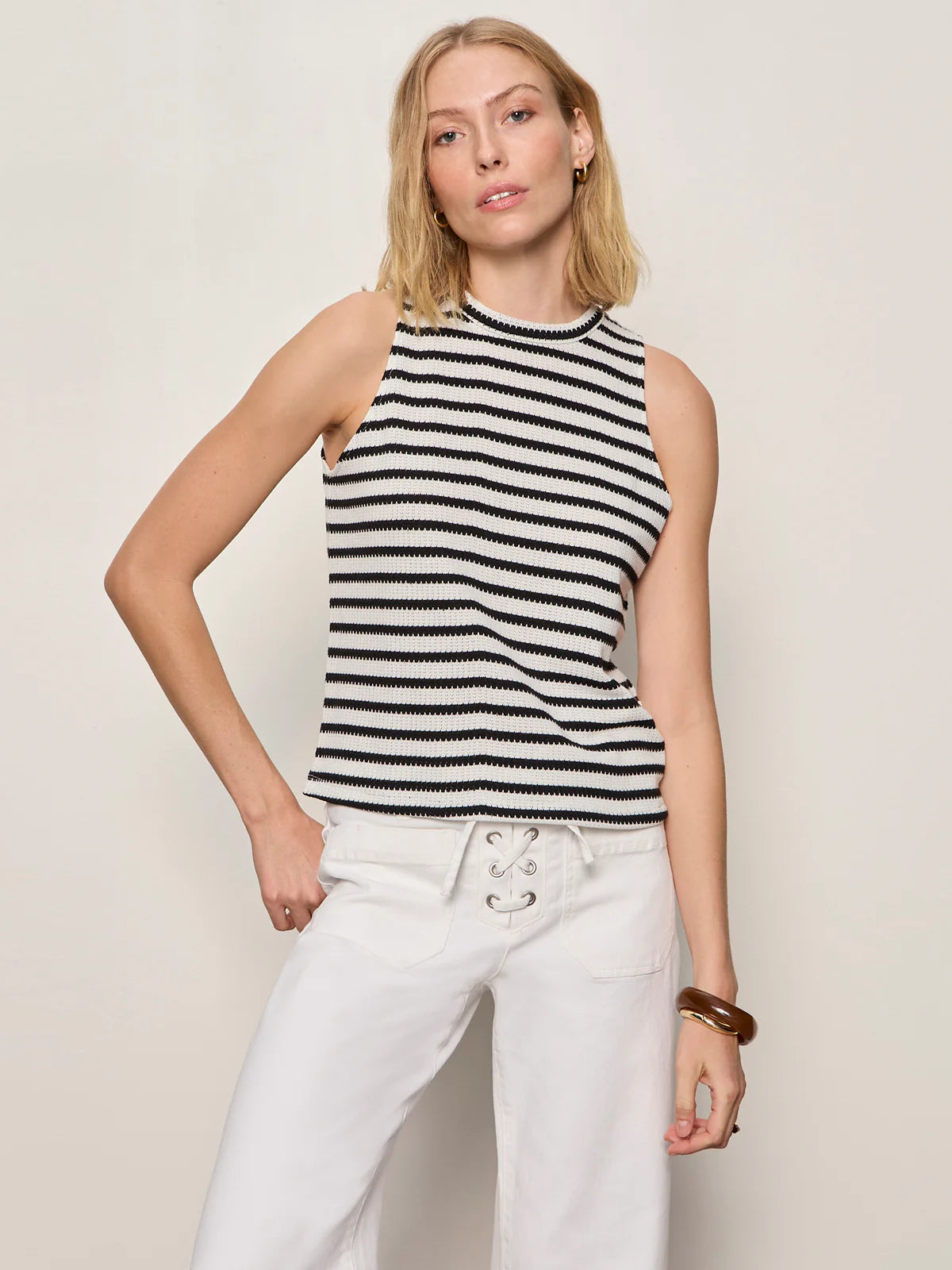 Campari Tank, Macrame Stripe