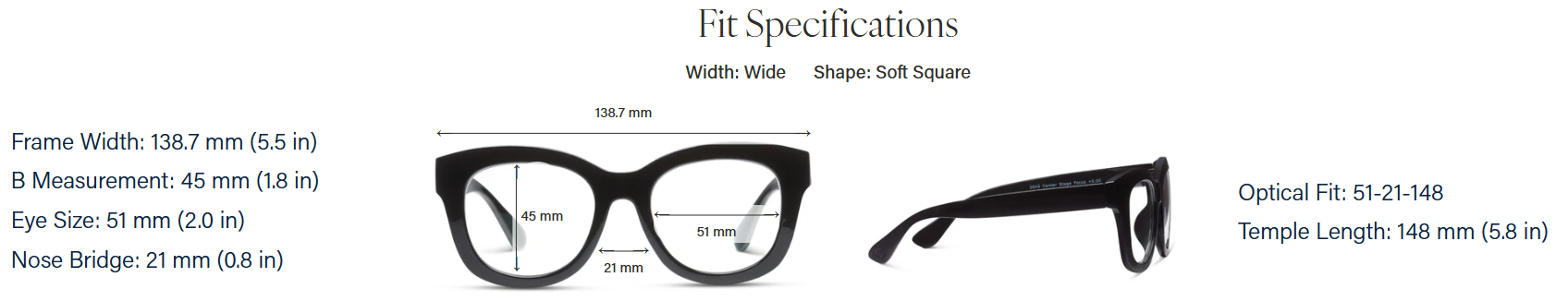 Center Stage Focus Reading Glasses, Black