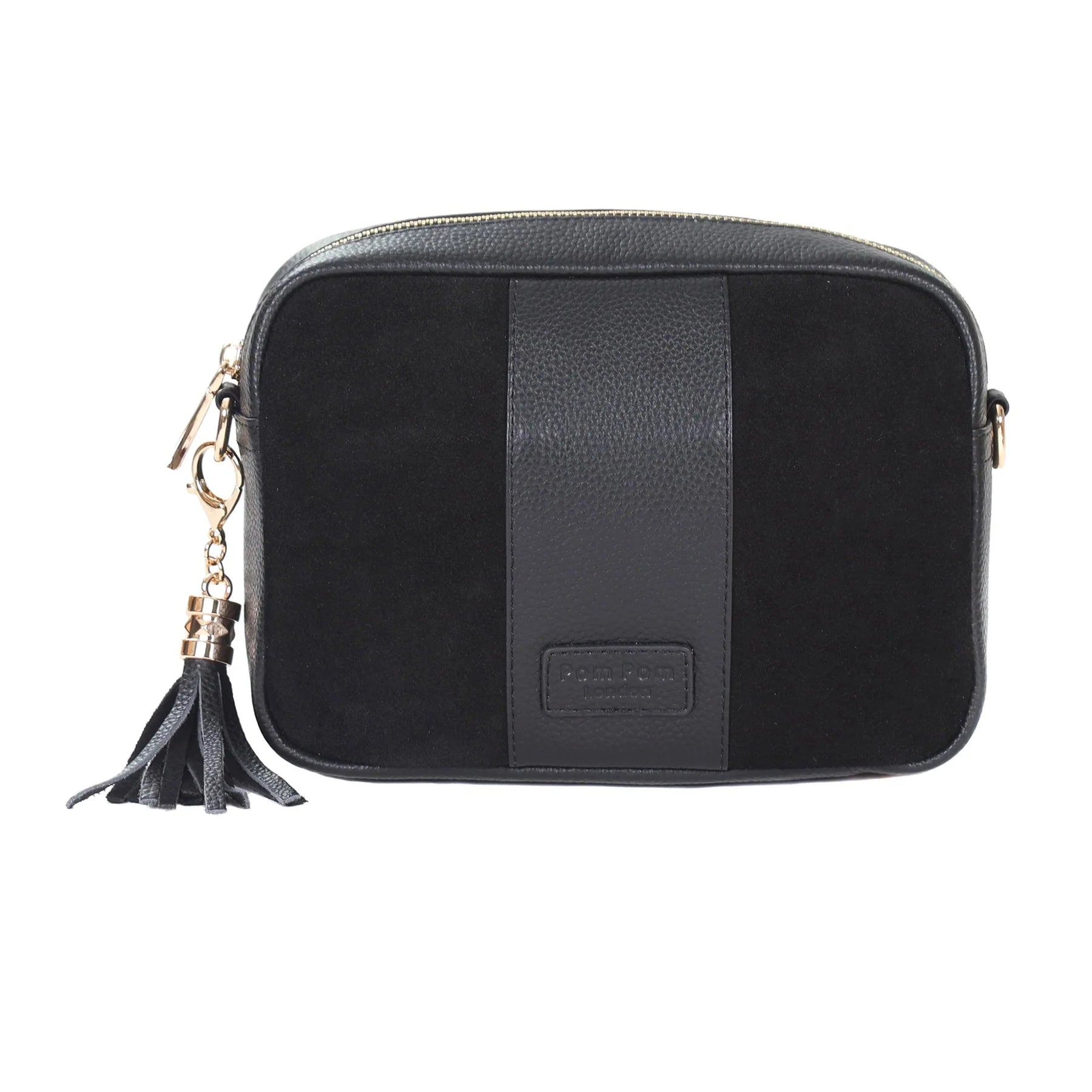 Pom Pom London City Suede & Leather Bag, available in 2 colors