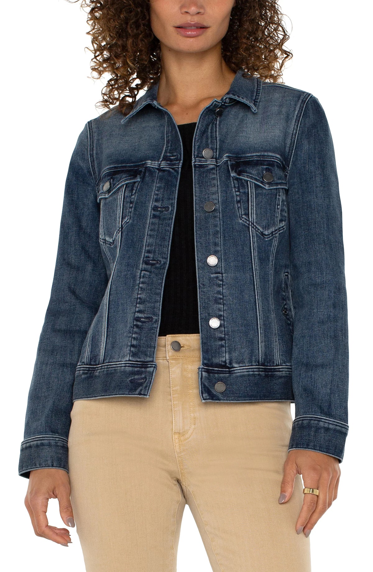 Liverpool Classic Jean Jacket, ponderay wash, front view