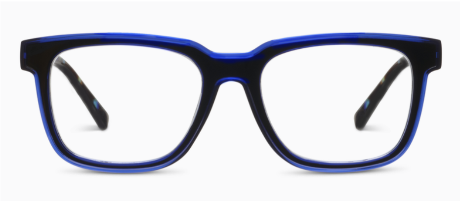 Cliff Reading Glasses, Black/Cobalt Tortoise