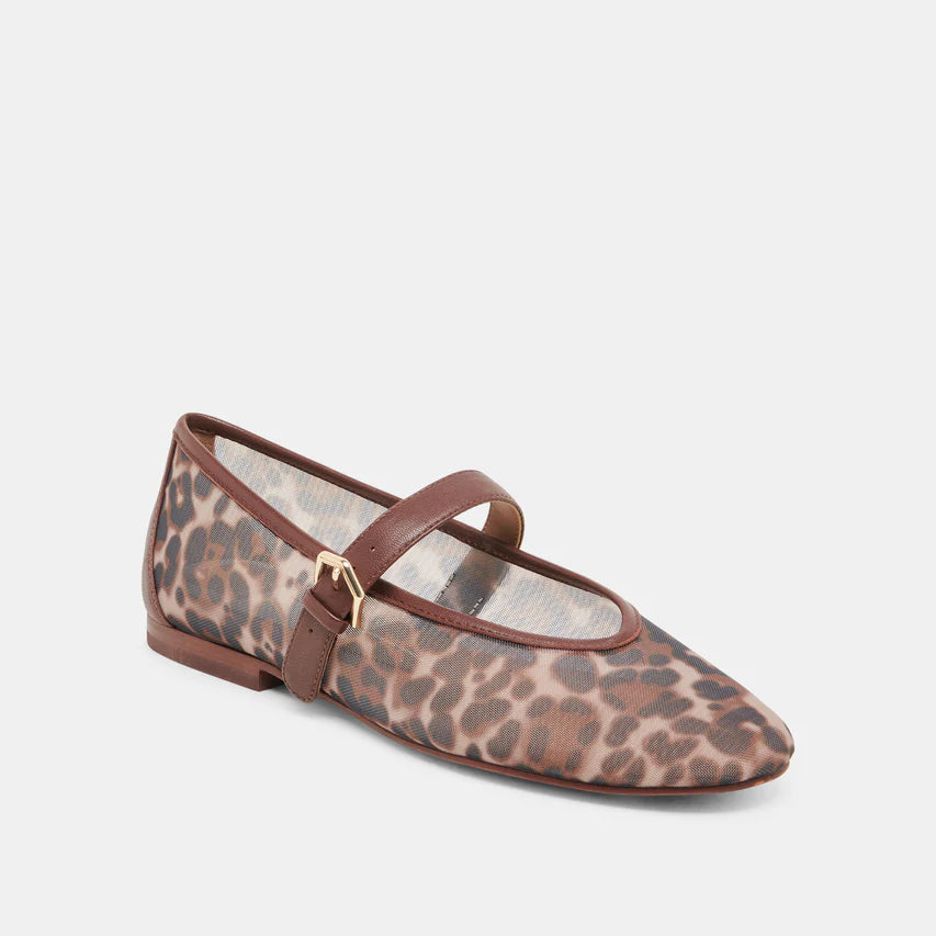 Roslyn Ballet Flat, Leopard Mesh