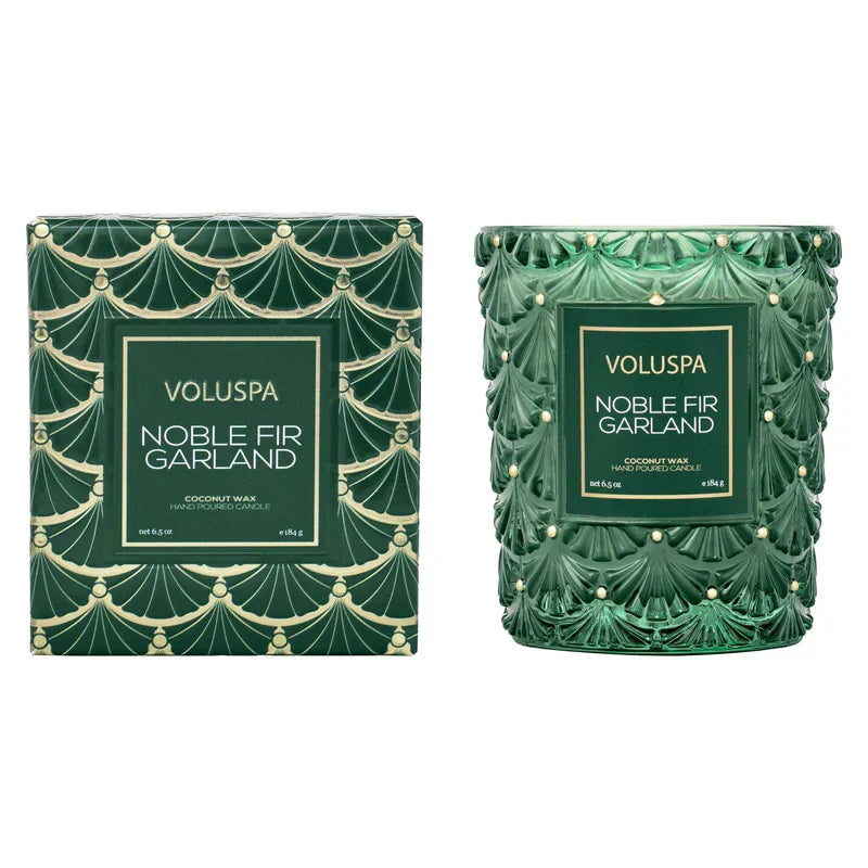 Voluspa Noble Fir Garland candle, 6.5 oz classic jar