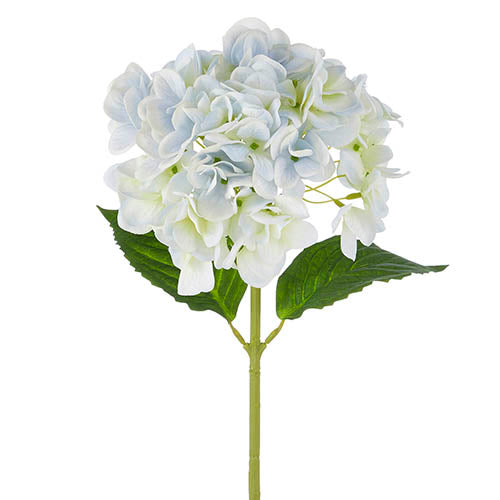 Real touch light blue hydrangea stem, 19 inches
