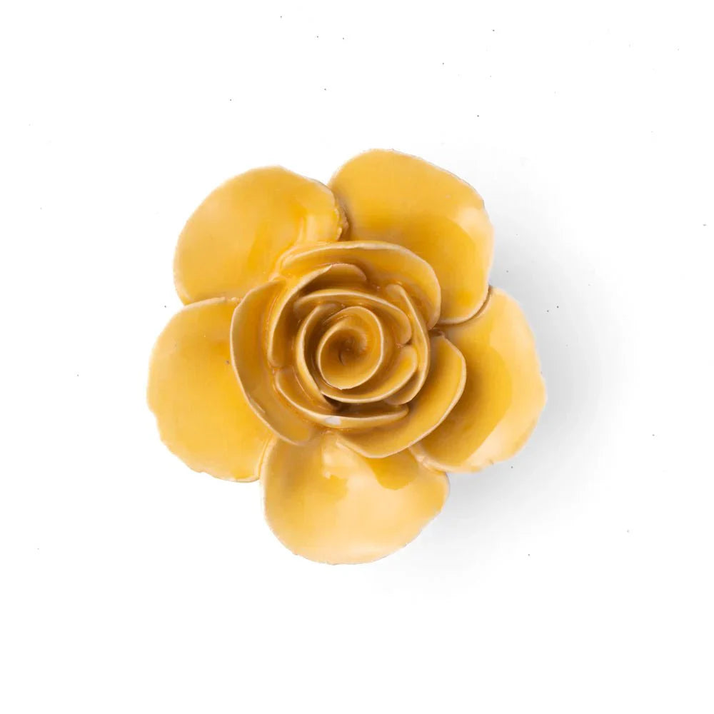 Ceramic Flower Yellow Ranunculus