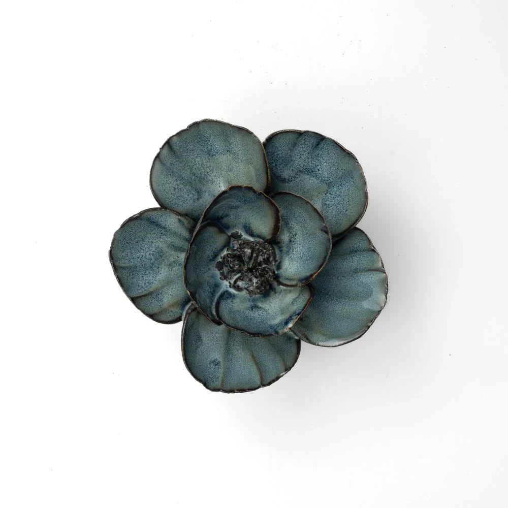 Ceramic Flower Blue Grey Lotus
