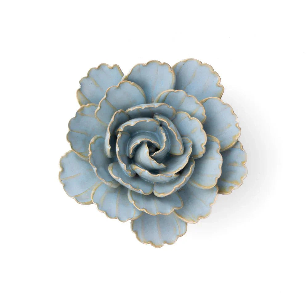 Ceramic Flower Teal Gardenia