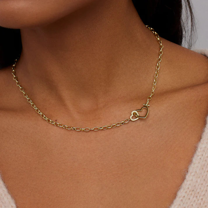 Parker Heart Necklace, available in Silver or Gold