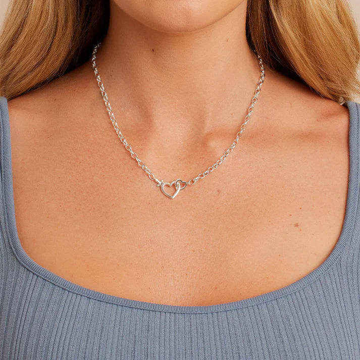 Parker Heart Necklace, available in Silver or Gold