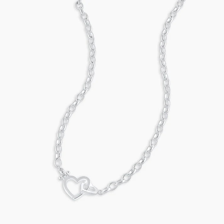 Parker Heart Necklace, available in Silver or Gold