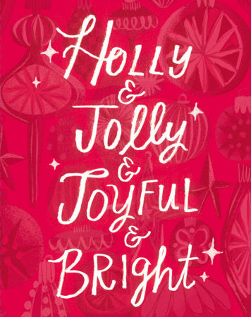 Compendium Holly & Jolly & Joyful & Bright holiday greeting card