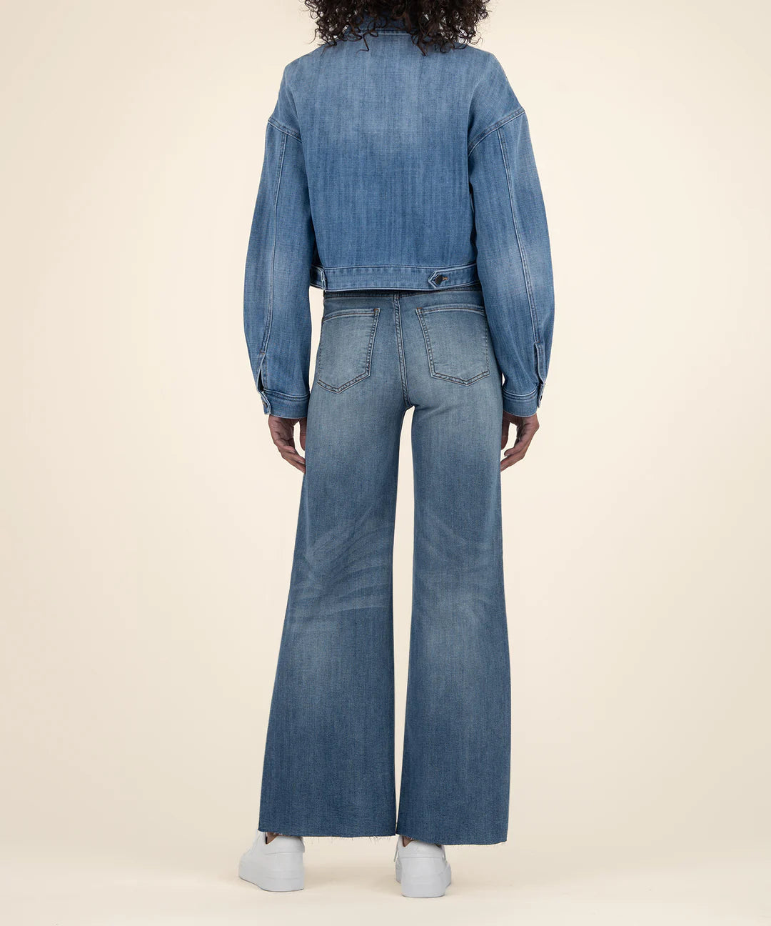 Luna Oversized Crop Jacket, Medium Wash