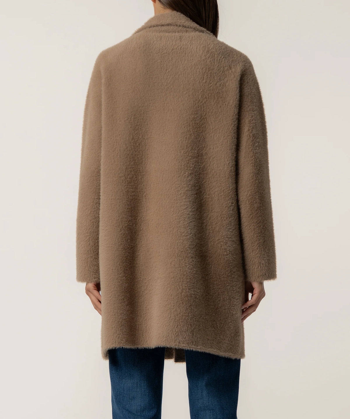 Blythe Long Sweater Jacket, Tan