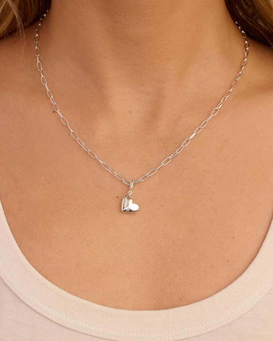 Lou Heart Parker Charm, available in Silver or Gold