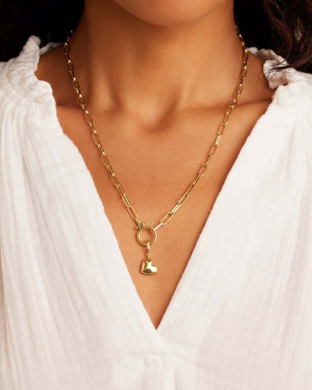 Lou Heart Parker Charm, available in Silver or Gold