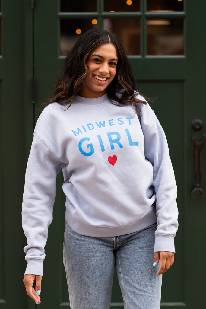 Midwest Girl Crew in Powder Blue
