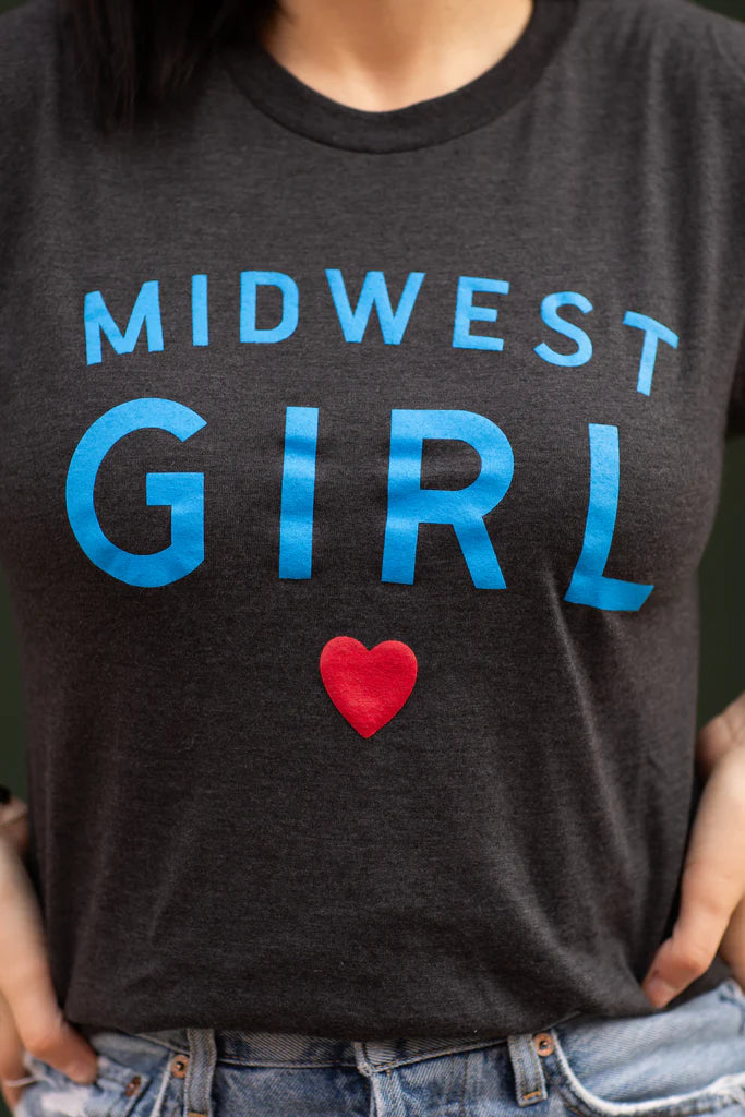 Midwest Girl Tee in Washed Black