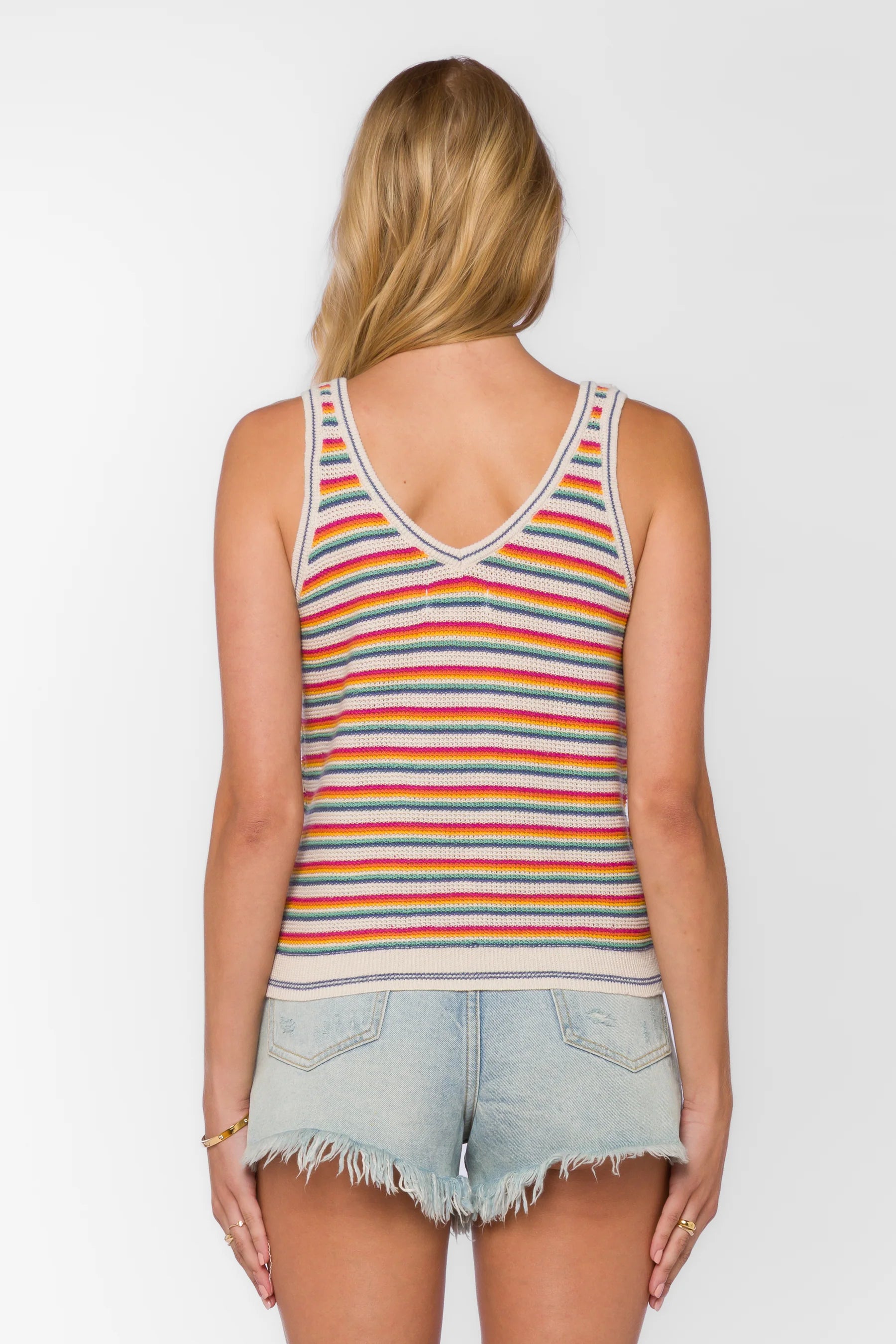 Nadia Sunny Stripe Tank - Multicolor Striped Knit