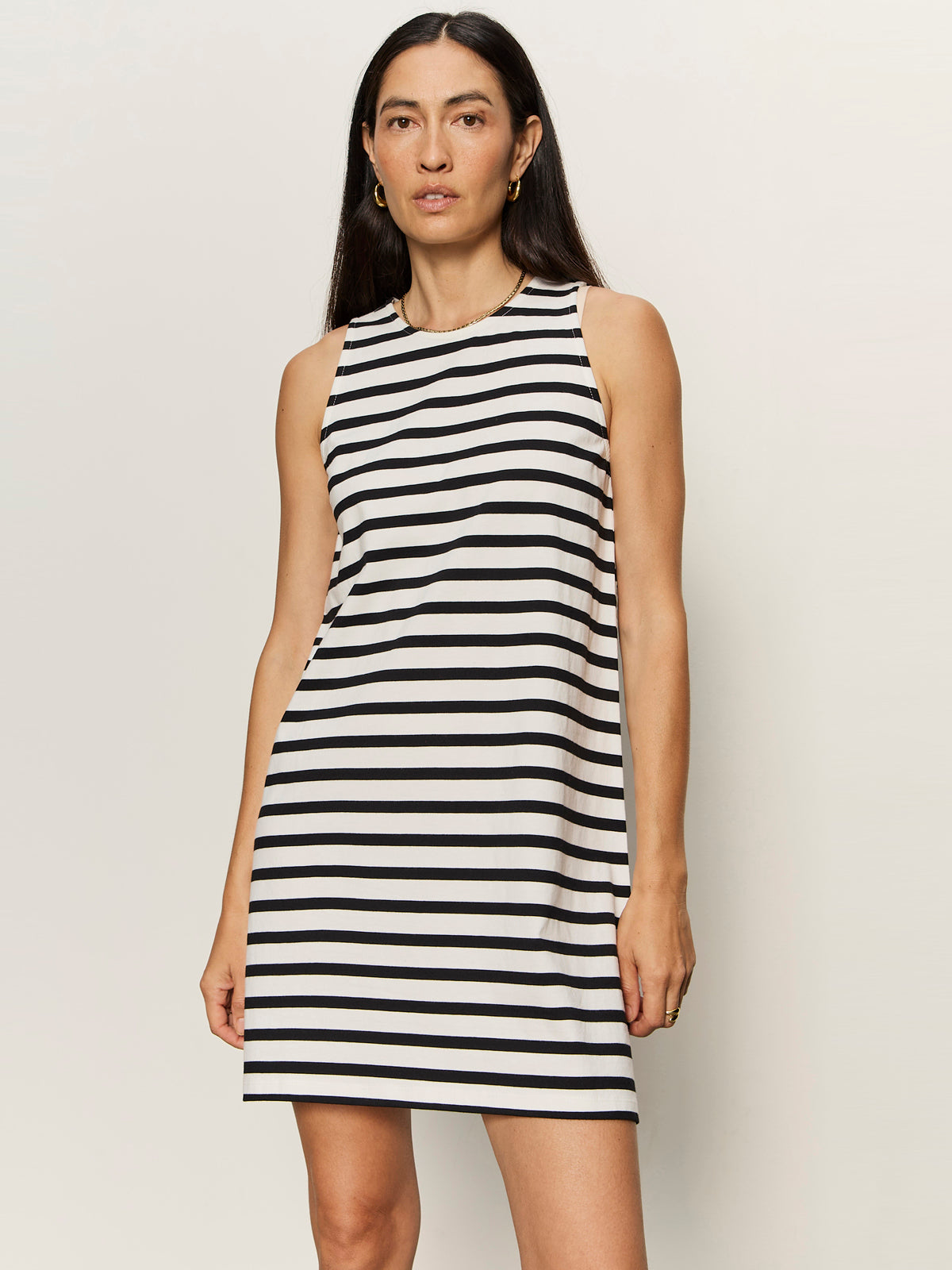 Sanctuary On the Yacht shift dress, chalk and black stripe