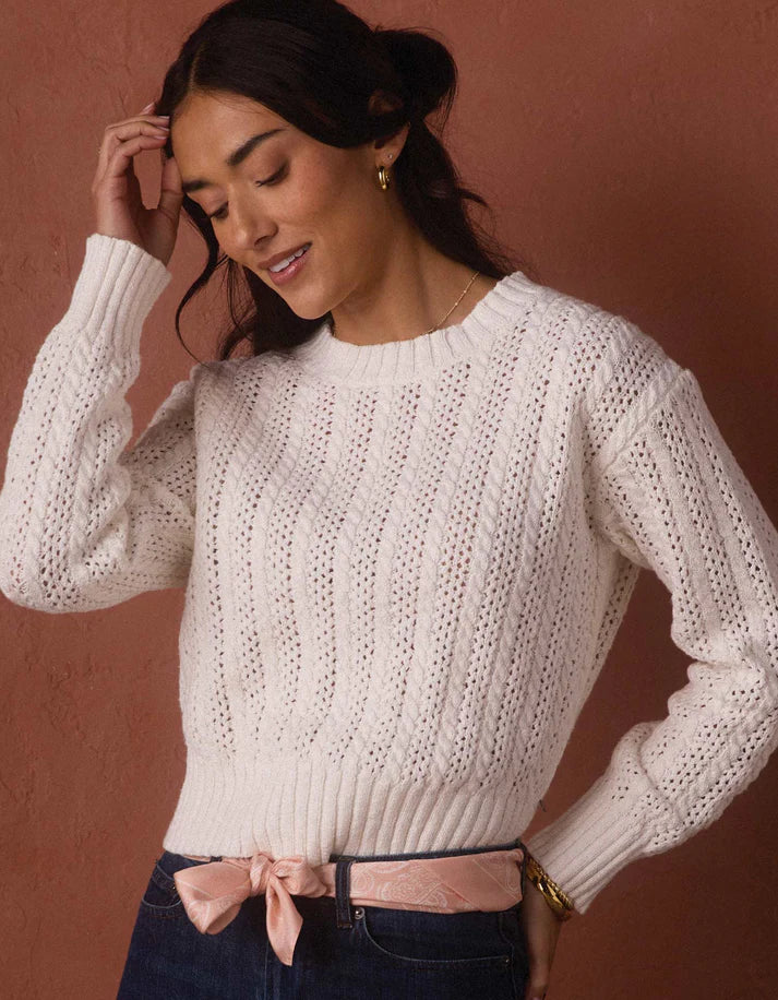 Elise Crewneck Sweater, Cream