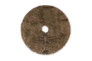 Tan & Black Vegan Fur Skirt, 50"