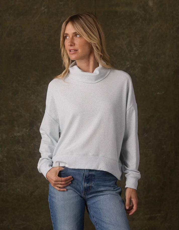 Puremeso Funnel Neck Pullover, Dawn Blue