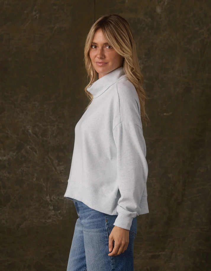 Puremeso Funnel Neck Pullover, Dawn Blue