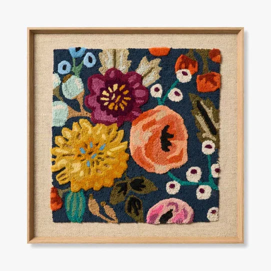 Rifle Paper Co. Vintage Blossom woven wood-framed wall art, 31 inches