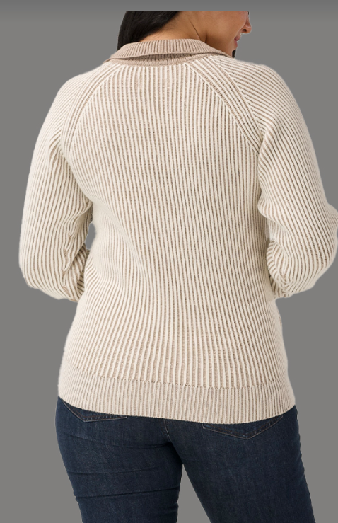 Diana Sweater, Ivory/Taupe
