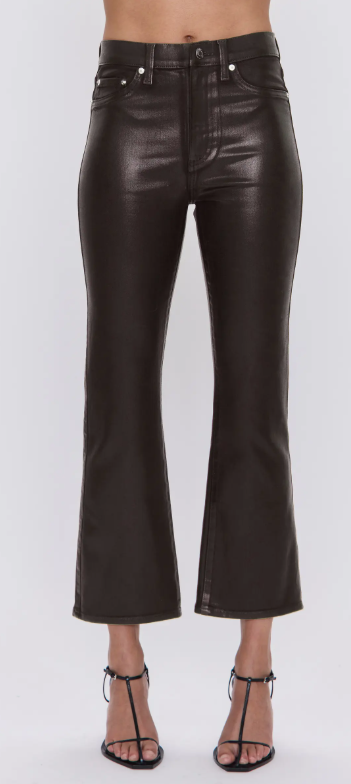 PISTOLA Lennon coated mocha pant, front view