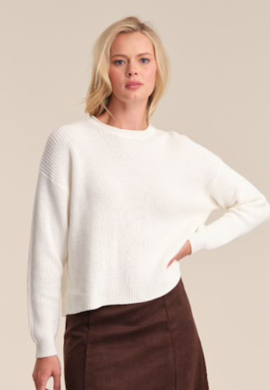 Daphne Cropped Pullover, Chalk