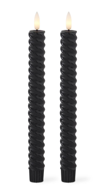 Black spiral LED taper candle, style 2