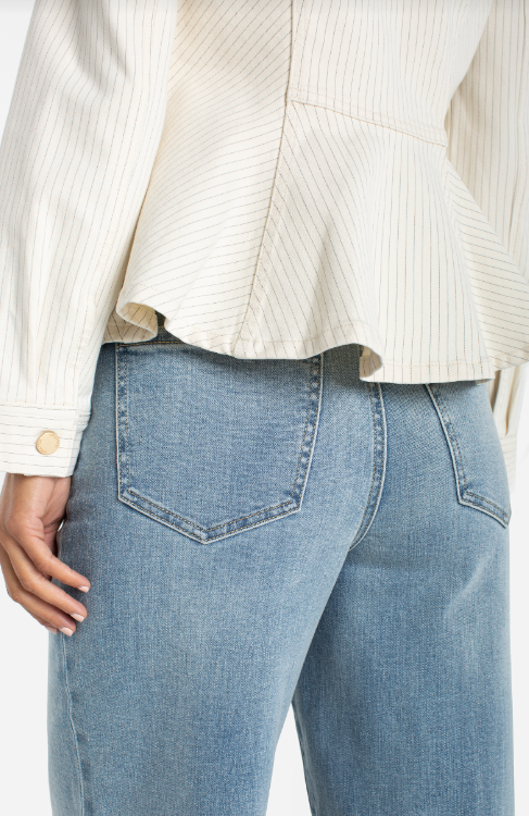 Fit and Flare Trucker Jacket, Nautical Stripe