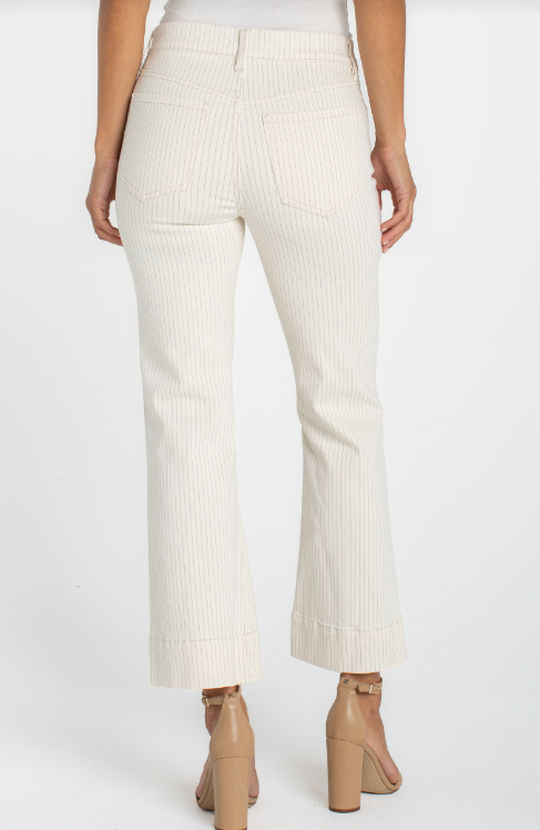 Gia Glider Crop Flare with Wide Hem, Nautical Stripe
