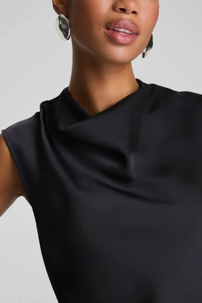 Sleeveless Cowl Neck Top, Black