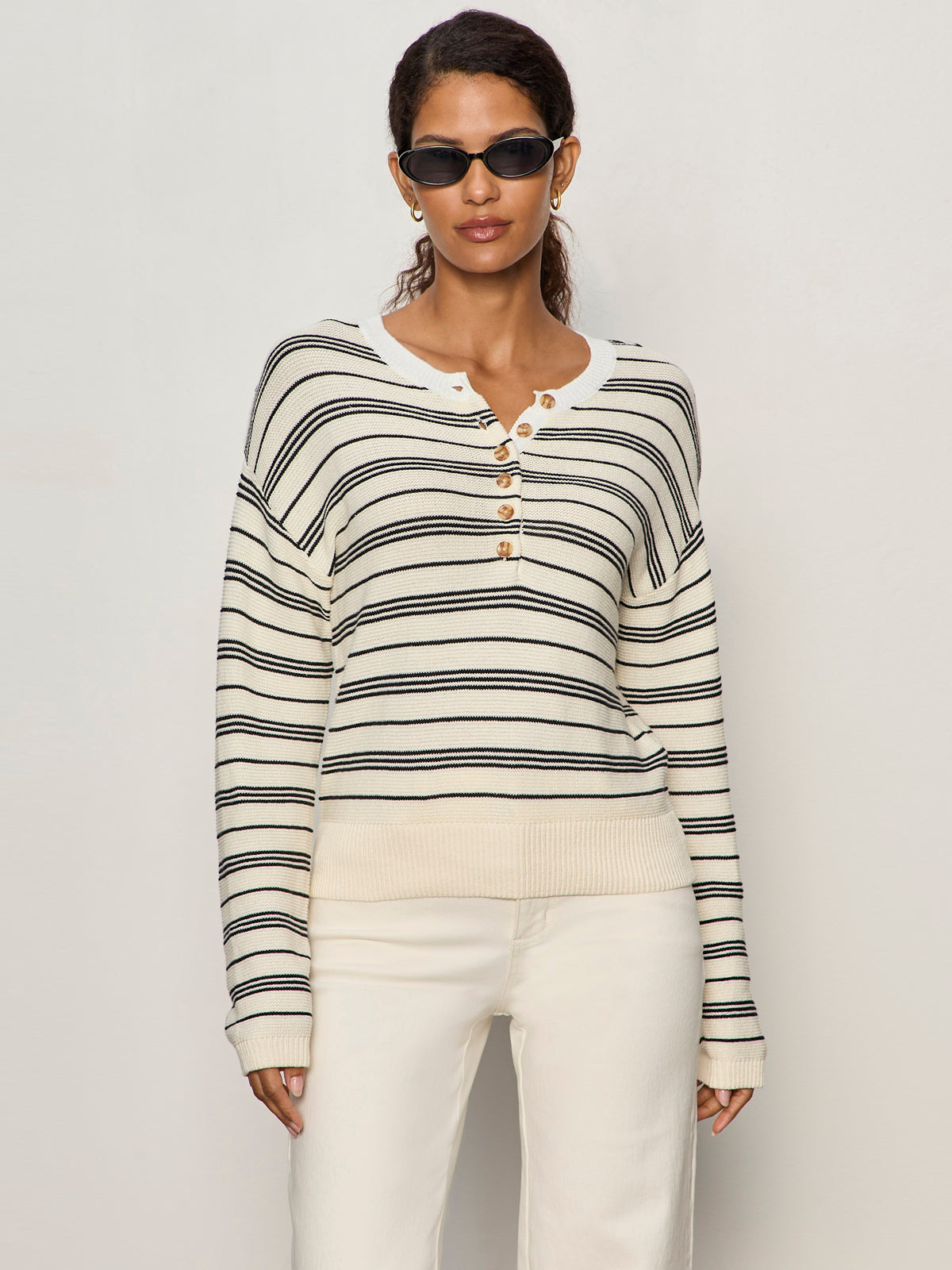 Striped Henley Sweater