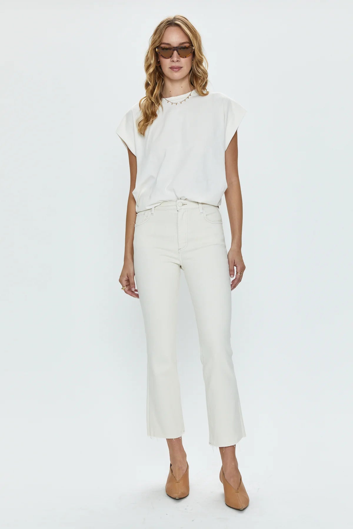 Lennon High Rise Crop Boot Jean, Stone