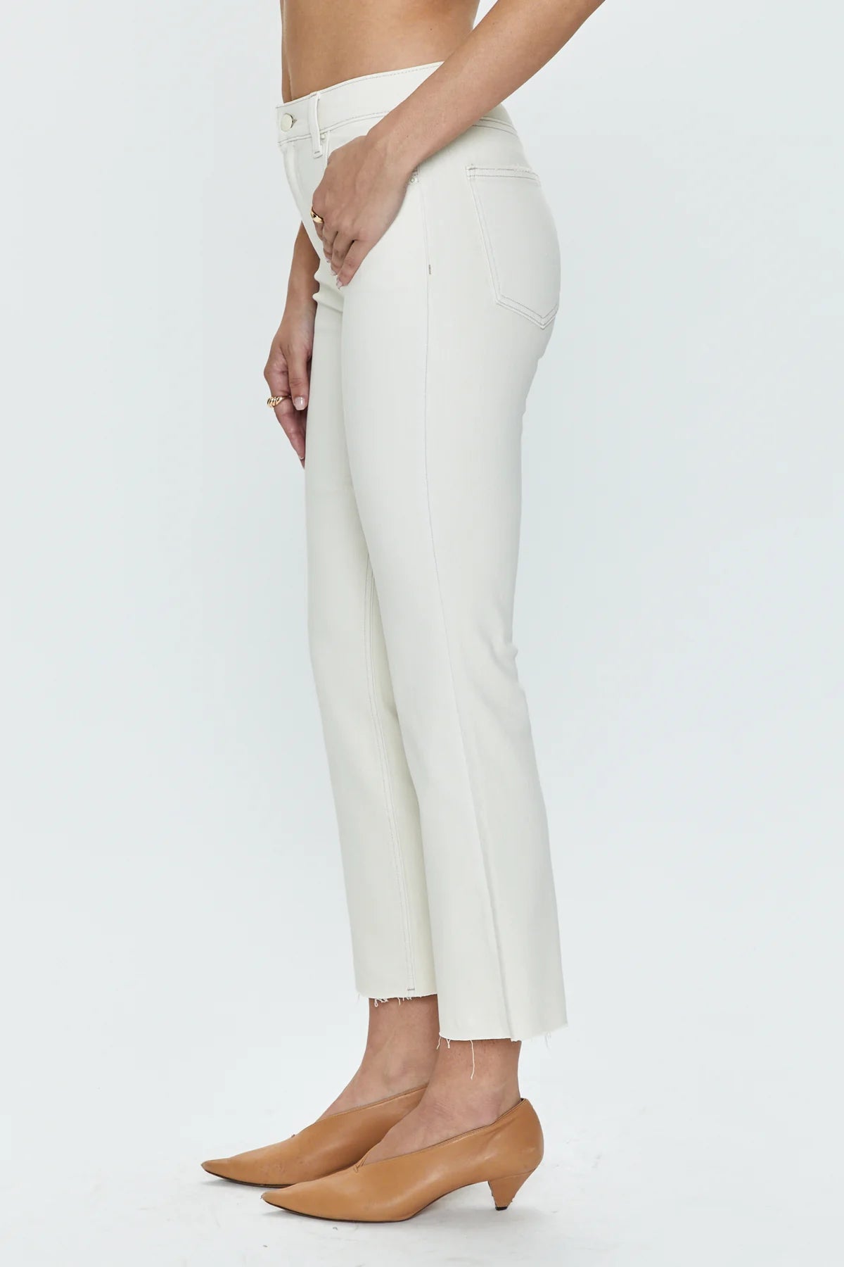 Lennon High Rise Crop Boot Jean, Stone