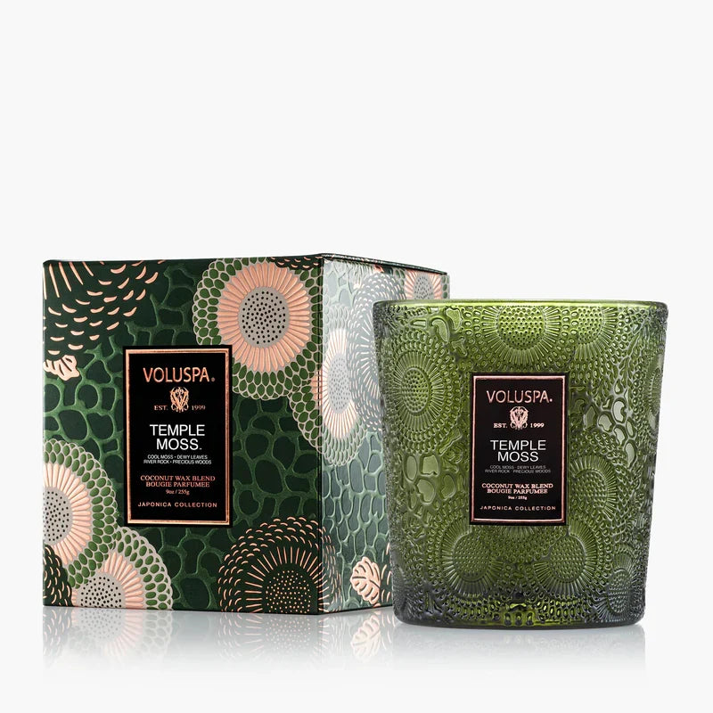 Voluspa Temple Moss classic candle, 9 oz jar