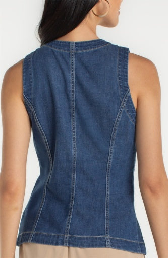 Crew Neck Split Front Vest