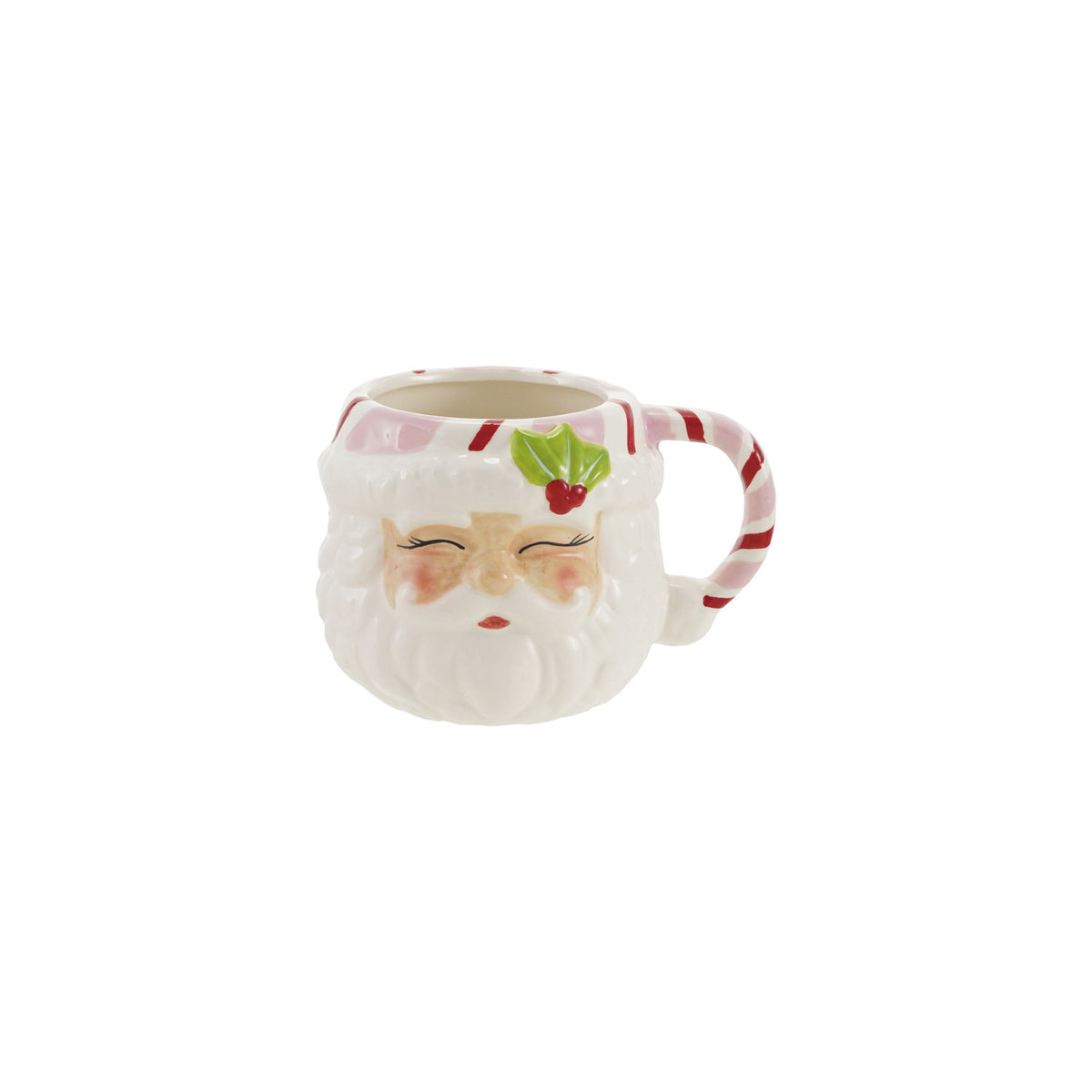 12 oz. Hand-Painted Ceramic Santa Head Shaped Mug