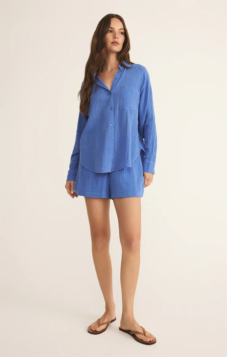 Beacon Airy Gauze Short, Bay Blue